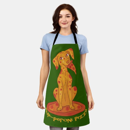 Pizza Puppy Schürze (Getragen)