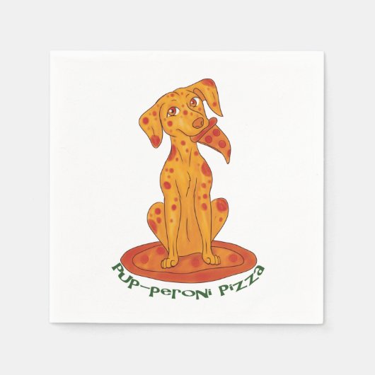 Pizza Puppy Serviette (Vorderseite)