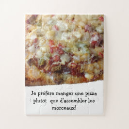 Pizza-Puzzle mit lustigem französischen (Française Puzzle