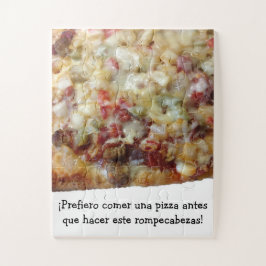 Pizza-Puzzle mit spanischem (español) Zitat.  Puzzle