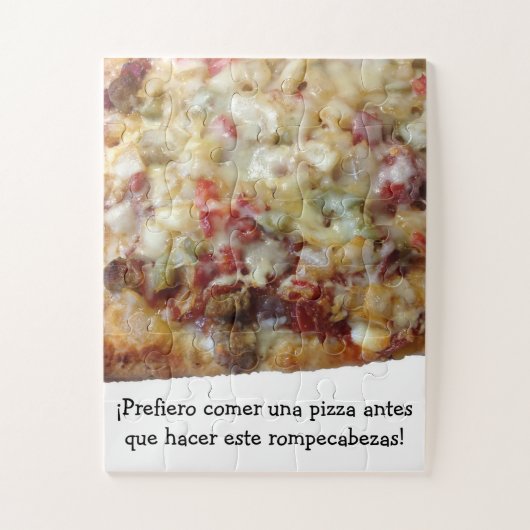 Pizza-Puzzle mit spanischem (español) Zitat. Puzzle (Vertikal)