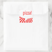 Pizza! Quadratischer Aufkleber (Tasche)