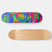 Pizza Rainbow Neon Skateboard (Horizontal)