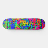Pizza Rainbow Neon Skateboard (Horizontal)