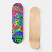 Pizza Rainbow Neon Skateboard (Vorderseite)