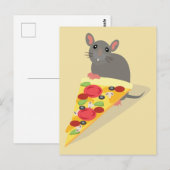 Pizza-Ratte Postkarte (Vorne/Hinten)