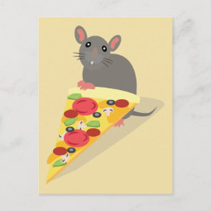 Pizza-Ratte Postkarte