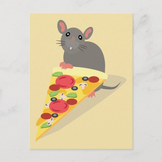 Pizza-Ratte Postkarte (Vorderseite)