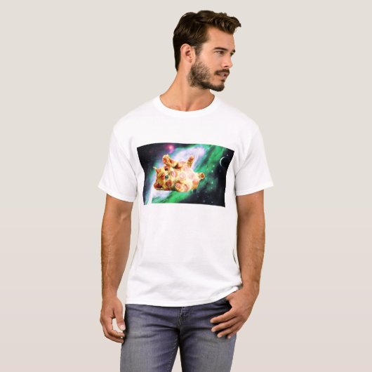 Pizza-Raum-Kätzchen T-Shirt (Vorne ganz)