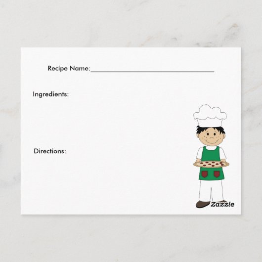 Pizza Recipe Card Postkarte (Rückseite)