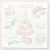 Pizza Recipe Glass Untersetzer (Rückseite)