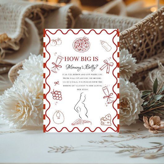 Pizza red Baby Wie groß Mommy'baby Duschzeichen Sockelschild