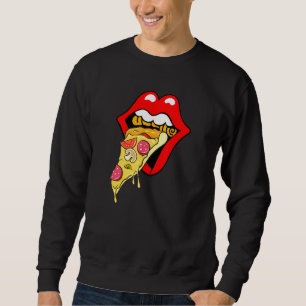 Pizza Red Lips Fast Food Sweatshirt