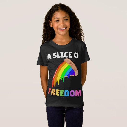 Pizza-Regenbogenflagge für den Gay Pride "Slice of T-Shirt (Vorne ganz)