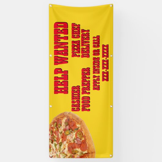 Pizza Restaurant Anpassen Hilfe Gewollt Jobs Banner (Vertikal)