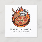 Pizza Restaurant Bewertungs-QR-Code Quadratische Visitenkarte (Vorderseite)