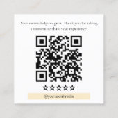 Pizza Restaurant Bewertungs-QR-Code Quadratische Visitenkarte (Rückseite)