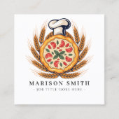 Pizza Restaurant Bewertungs-QR-Code  Quadratische Visitenkarte (Vorderseite)