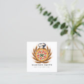Pizza Restaurant Bewertungs-QR-Code  Quadratische Visitenkarte (Stehend Vorderseite)