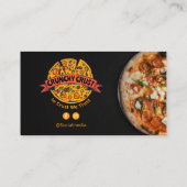 Pizza Restaurant Business | Minimalistisch Dunkel Visitenkarte (Rückseite)