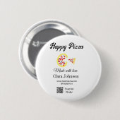 Pizza Restaurant Cafe Pizzeria Scan QR-Code bestel Button (Vorne & Hinten)