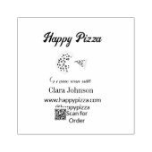 Pizza Restaurant Cafe Pizzeria Scan QR-Code bestel Gummistempel (Prägung)
