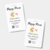 Pizza restaurant cafe pizzeria scan QR code order  Ausweis (Vorder- & Rückseite)