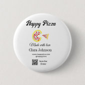 Pizza restaurant cafe pizzeria scan QR code order  Button (Vorderseite)