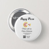 Pizza restaurant cafe pizzeria scan QR code order Button (Vorne & Hinten)