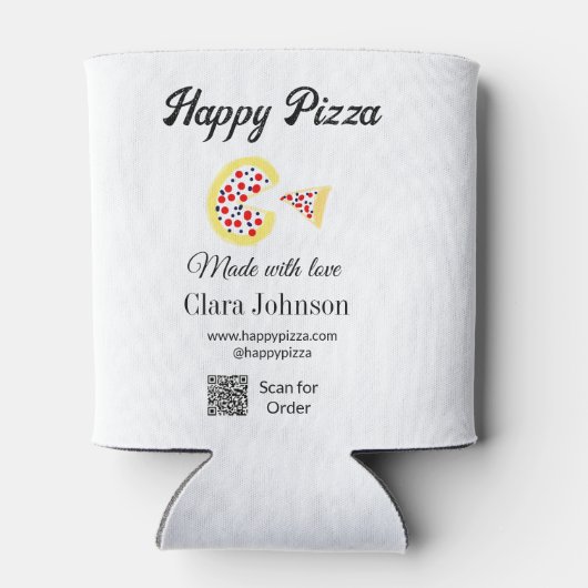 Pizza restaurant cafe pizzeria scan QR code order Dosenkühler (Rückseite)