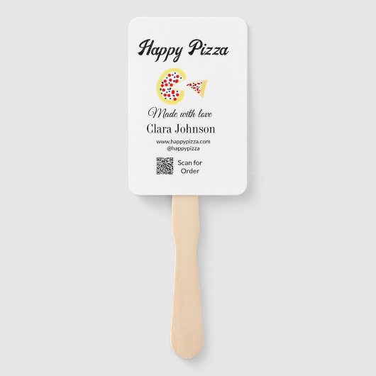 Pizza restaurant cafe pizzeria scan QR code order  Fächer (Rückseite)