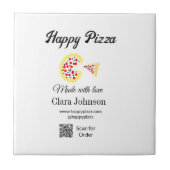 Pizza restaurant cafe pizzeria scan QR code order  Fliese (Vorderseite)