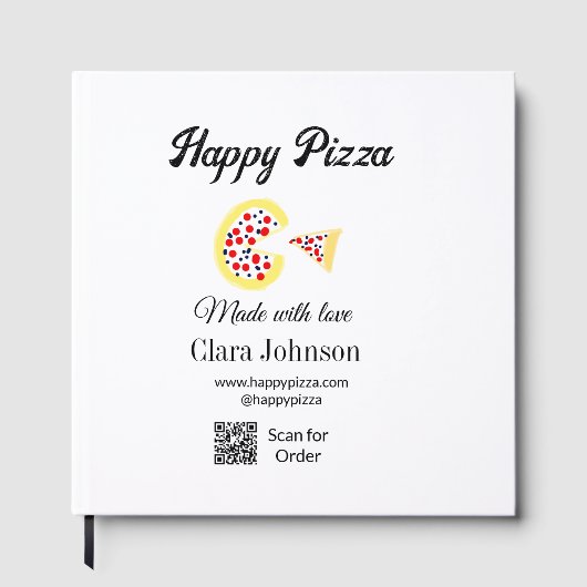 Pizza restaurant cafe pizzeria scan QR code order Gästebuch (Vorderseite)