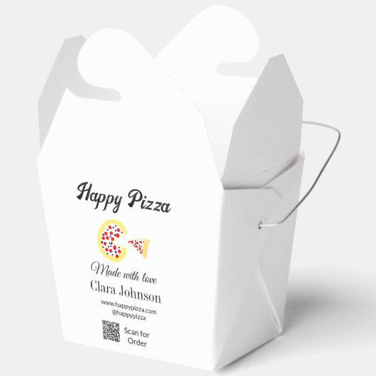 Pizza restaurant cafe pizzeria scan QR code order  Geschenkschachtel (Offen)
