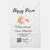Pizza restaurant cafe pizzeria scan QR code order  Geschirrtuch (Vertikal)