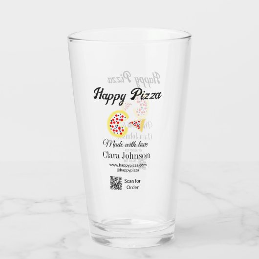 Pizza restaurant cafe pizzeria scan QR code order Glas (Rückseite)