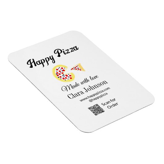 Pizza restaurant cafe pizzeria scan QR code order  Magnet (Rechte Seite)