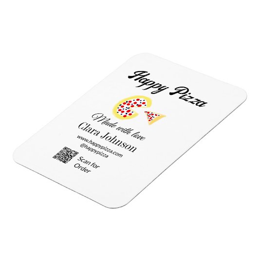 Pizza restaurant cafe pizzeria scan QR code order  Magnet (Linke Seite)