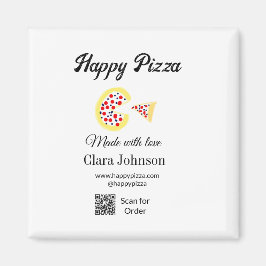 Pizza restaurant cafe pizzeria scan QR code order  Magnet
