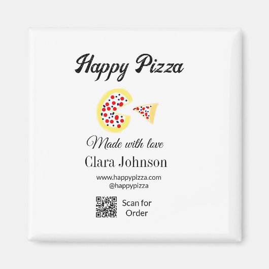 Pizza restaurant cafe pizzeria scan QR code order Magnet (Vorne)