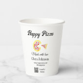 Pizza restaurant cafe pizzeria scan QR code order  Pappbecher (Rückseite)