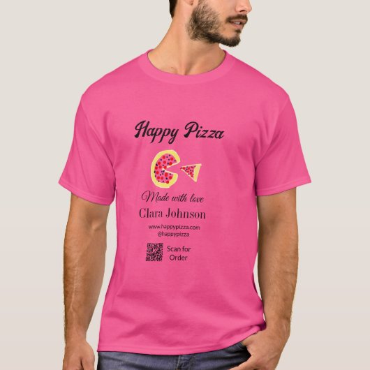 Pizza restaurant cafe pizzeria scan QR code order  T-Shirt (Vorderseite)