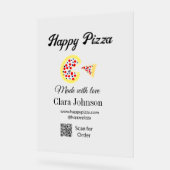 Pizza Restaurant Café Pizzeria Scan QR Code Reihen Acrylschild (Winkel)