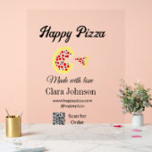Pizza Restaurant Café Pizzeria Scan QR Code Reihen Acrylschild (Hochzeit)