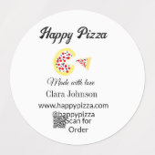 Pizza Restaurant Café Pizzeria Scan QR Code Reihen Etiketten (Design 1)