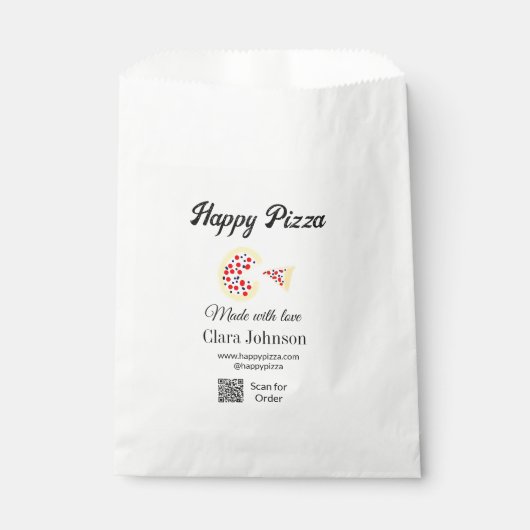 Pizza Restaurant Café Pizzeria Scan QR Code Reihen Geschenktütchen (Vorderseite)