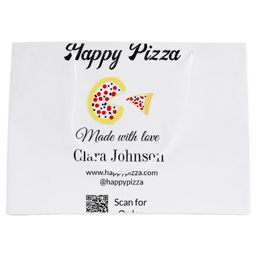 Pizza Restaurant Café Pizzeria Scan QR Code Reihen Große Geschenktüte (Vorderseite)
