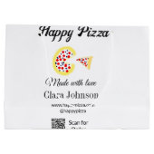 Pizza Restaurant Café Pizzeria Scan QR Code Reihen Große Geschenktüte (Rückseite)