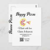 Pizza Restaurant Café Pizzeria Scan QR Code Reihen Postkarte (Vorne/Hinten)