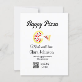 Pizza Restaurant Café Pizzeria Scan QR Code Reihen Postkarte